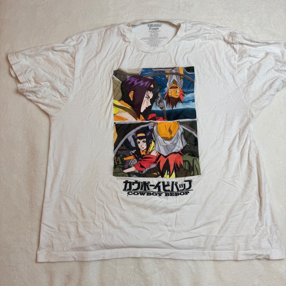 Cowboy Bebop Faye Valentine Ed Anime Graphic T-Shirt White 2XL Sunrise